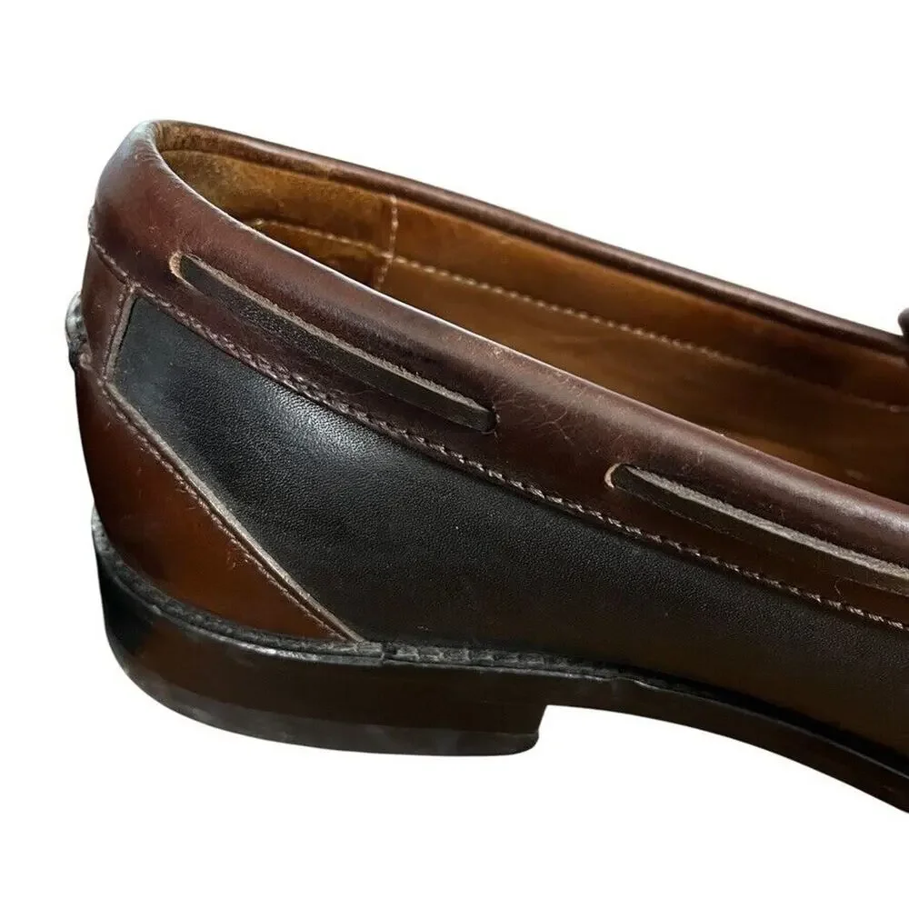 Johnston & Murphy Kiltie Tassle Loafers Black Brown Slip On Mens Shoes 9.5 N